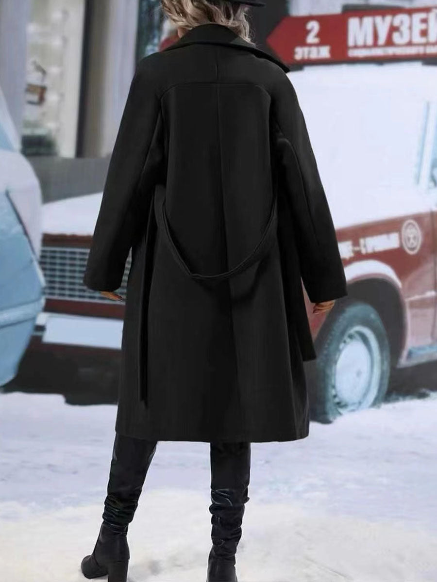 Dubbelknäppt trenchcoat med skärp