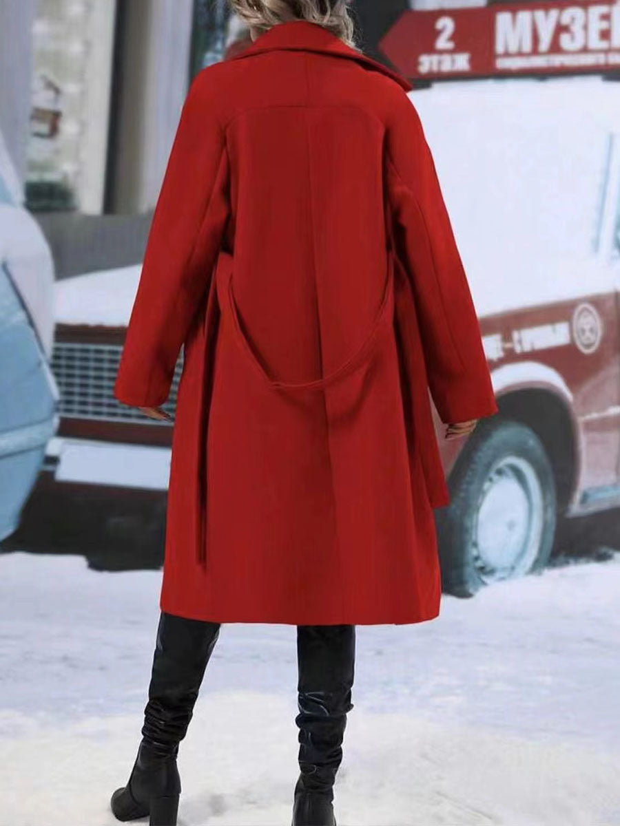 Dubbelknäppt trenchcoat med skärp