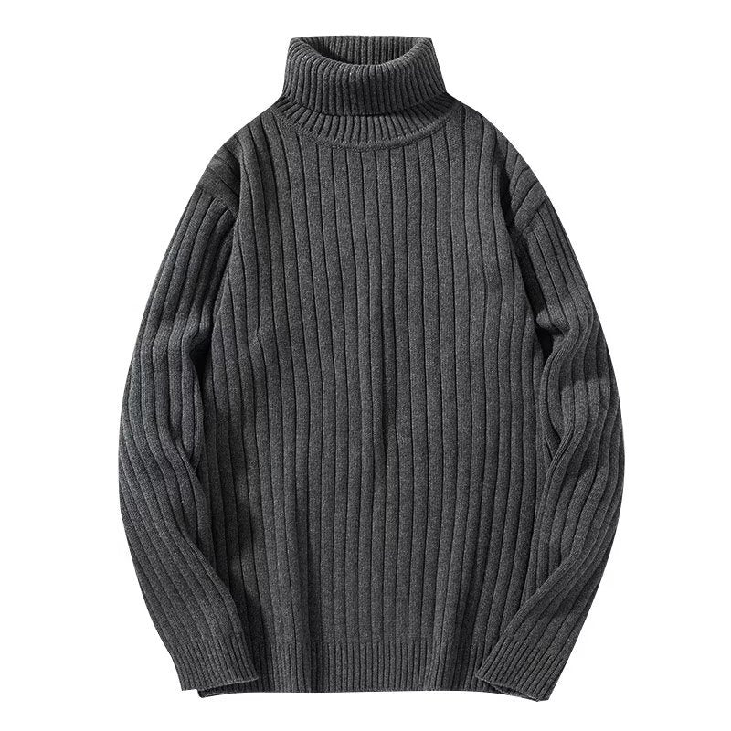 Stickad tröja med polokrage
