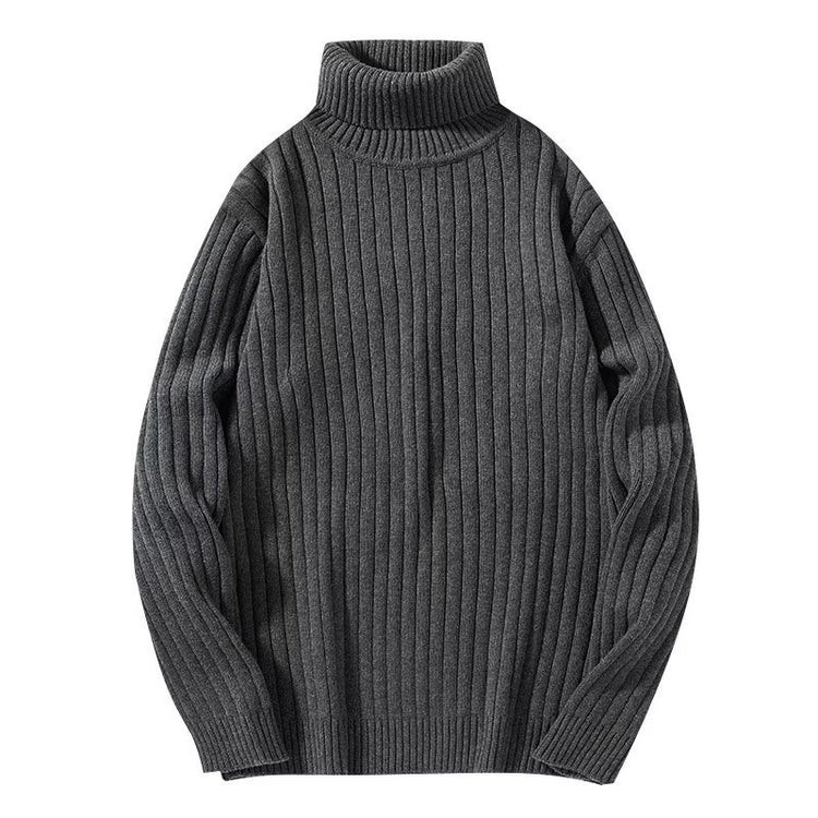 Stickad tröja med polokrage
